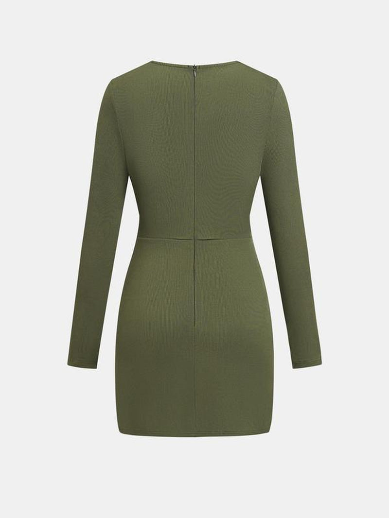 Long Sleeve round Neck Zipper Back Short Romper