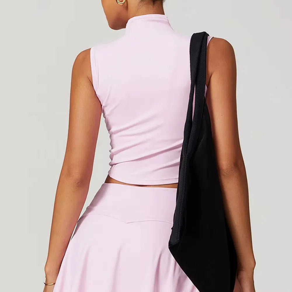 Sleeveless Turtleneck T-Shirt