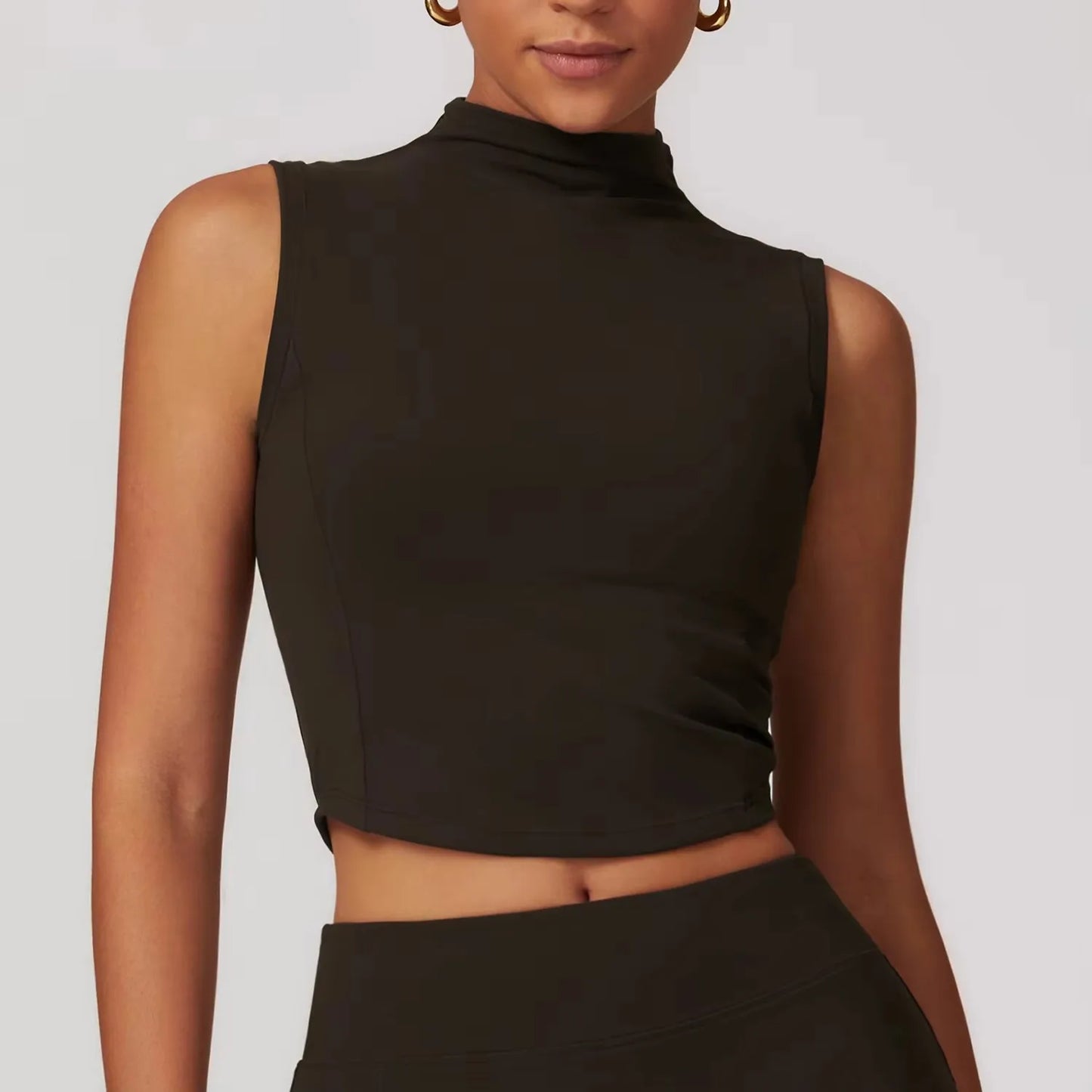 Sleeveless Turtleneck T-Shirt