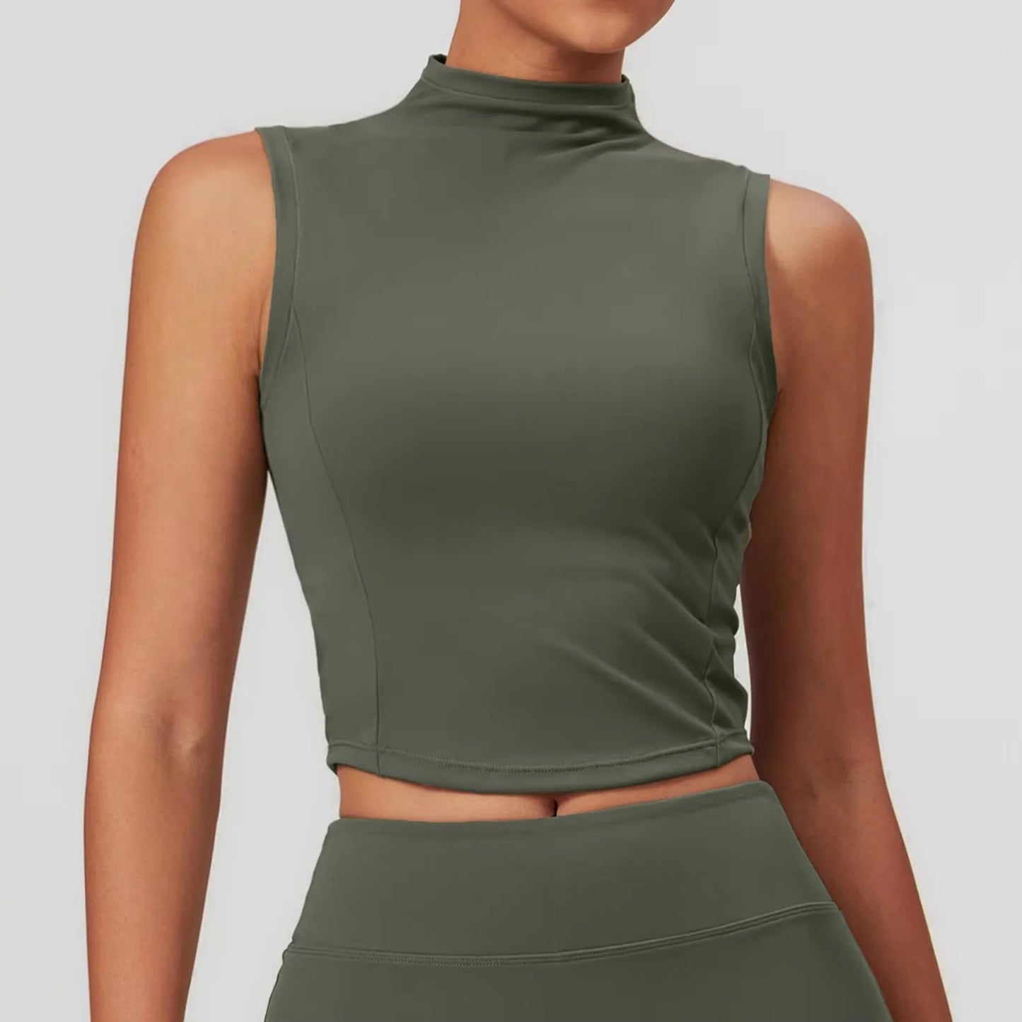 Sleeveless Turtleneck T-Shirt