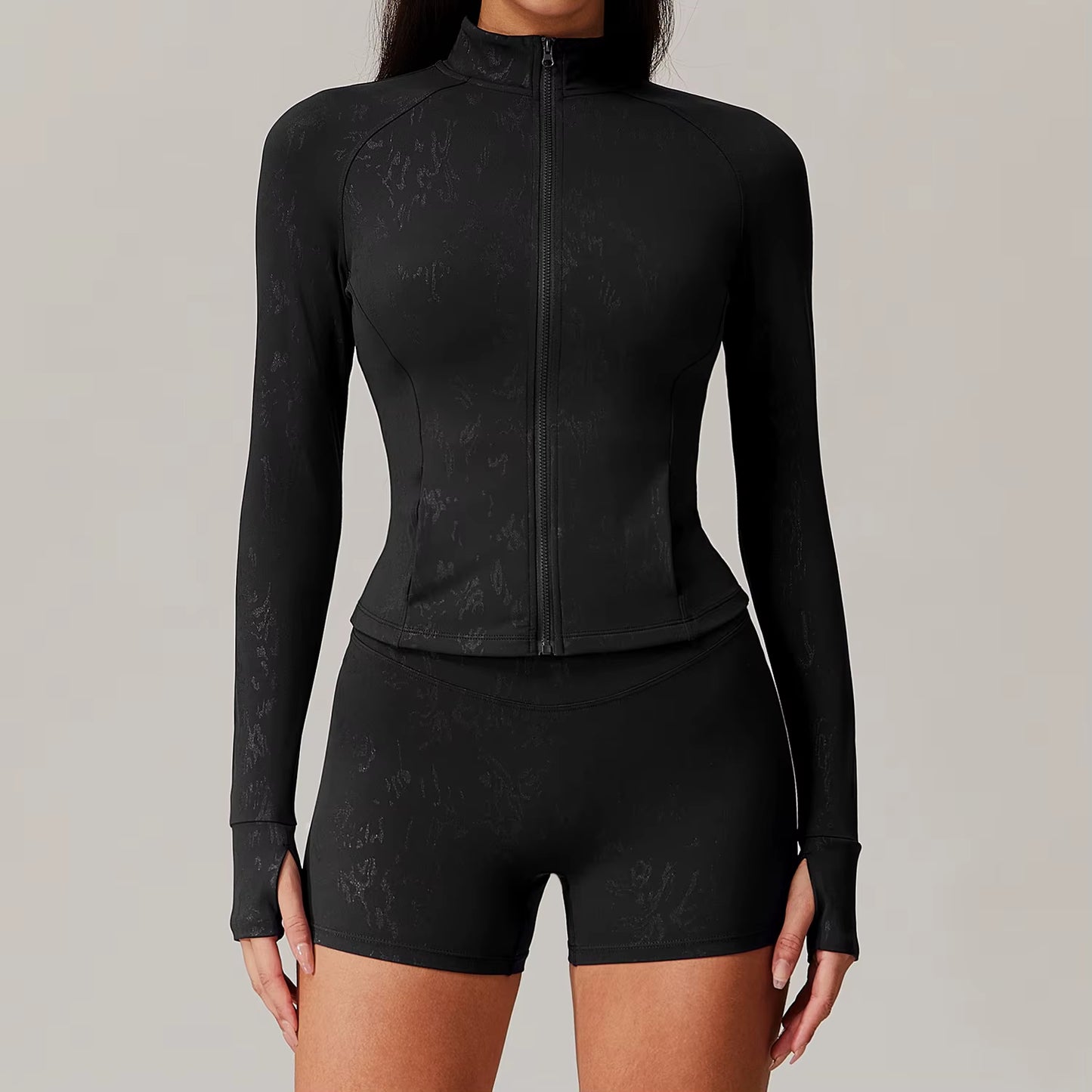 Printed Long Sleeve Zipper Jacket