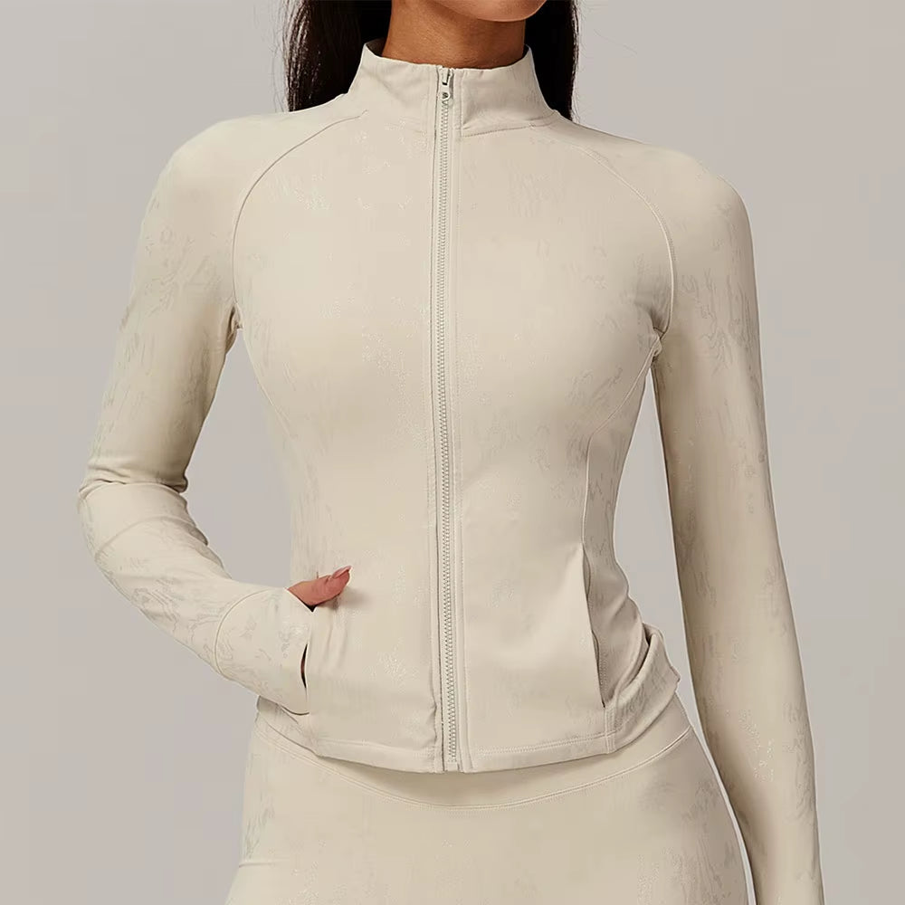 Printed Long Sleeve Zipper Jacket