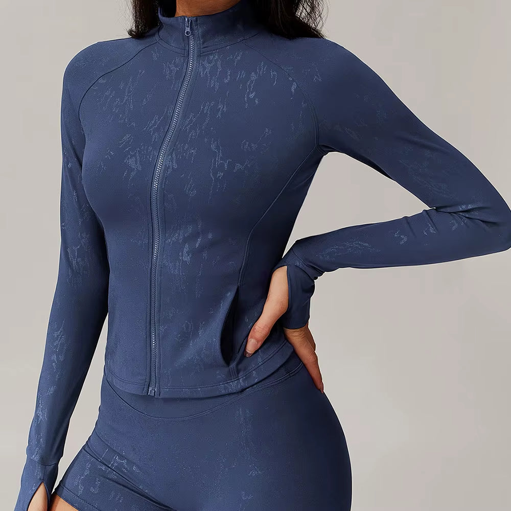 Printed Long Sleeve Zipper Jacket