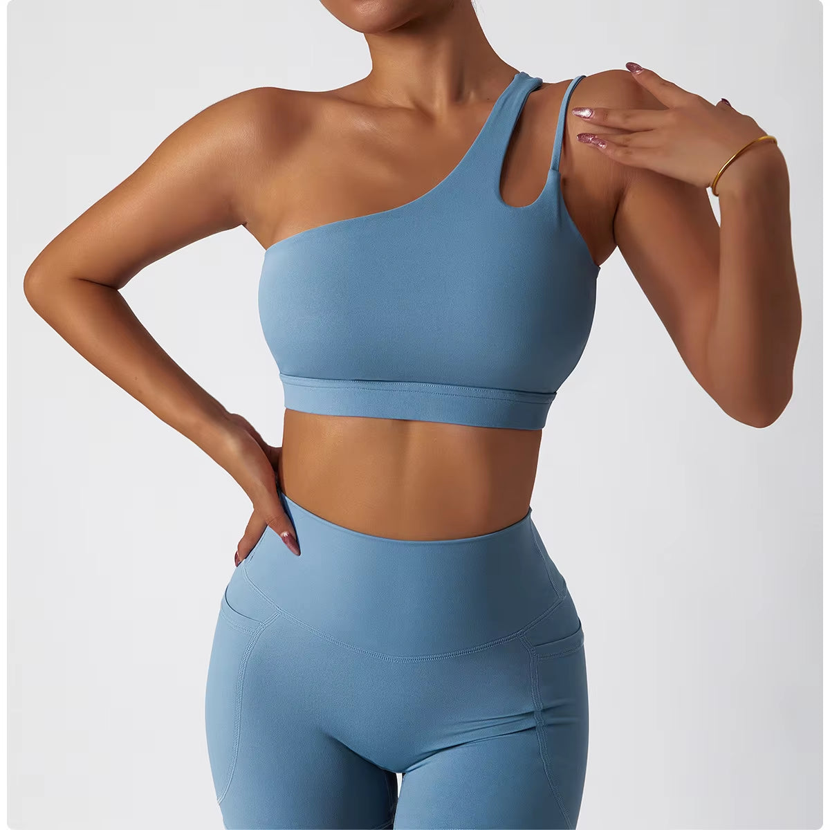 Oblique Shoulder Sports Bra