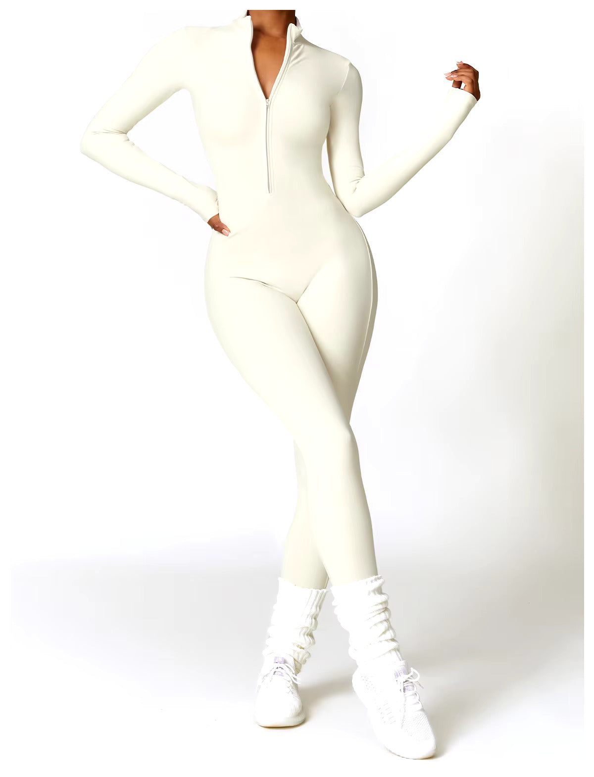 Long Sleeve Zipper Jumpsuit