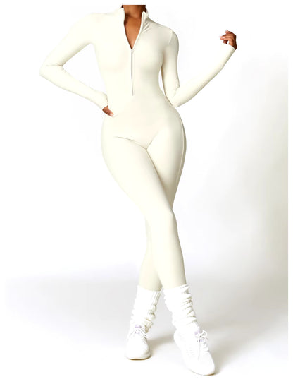 Long Sleeve Zipper Jumpsuit