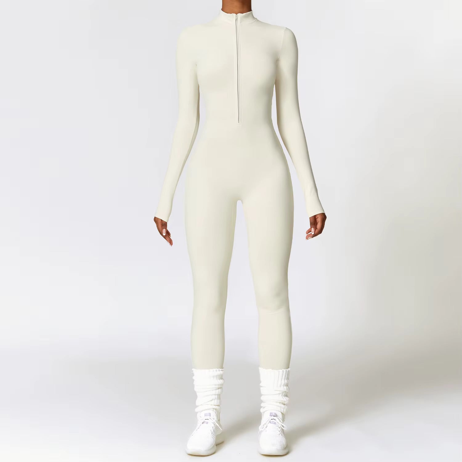 Long Sleeve Zipper Jumpsuit