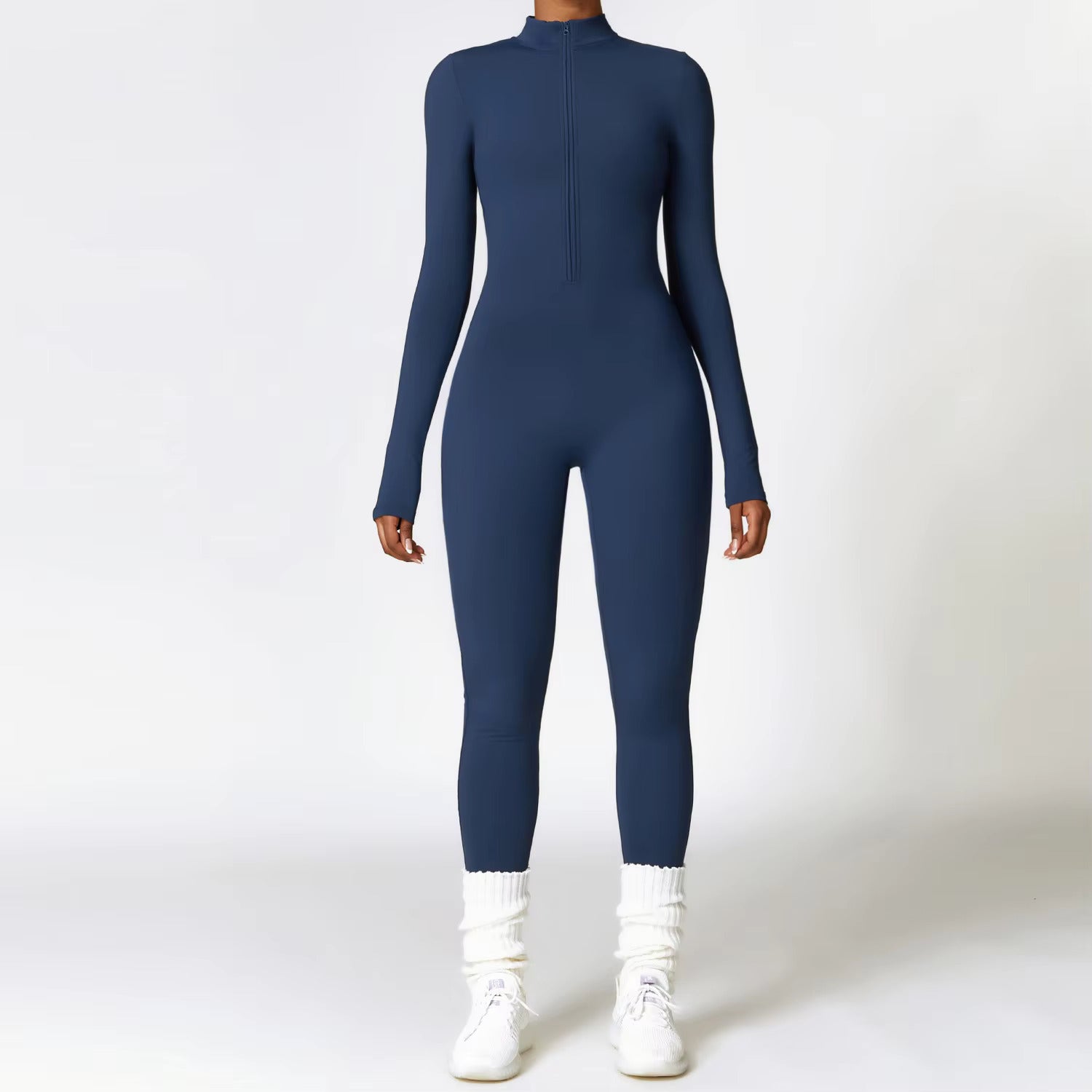 Long Sleeve Zipper Jumpsuit