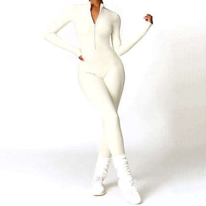 Long Sleeve Zipper Jumpsuit