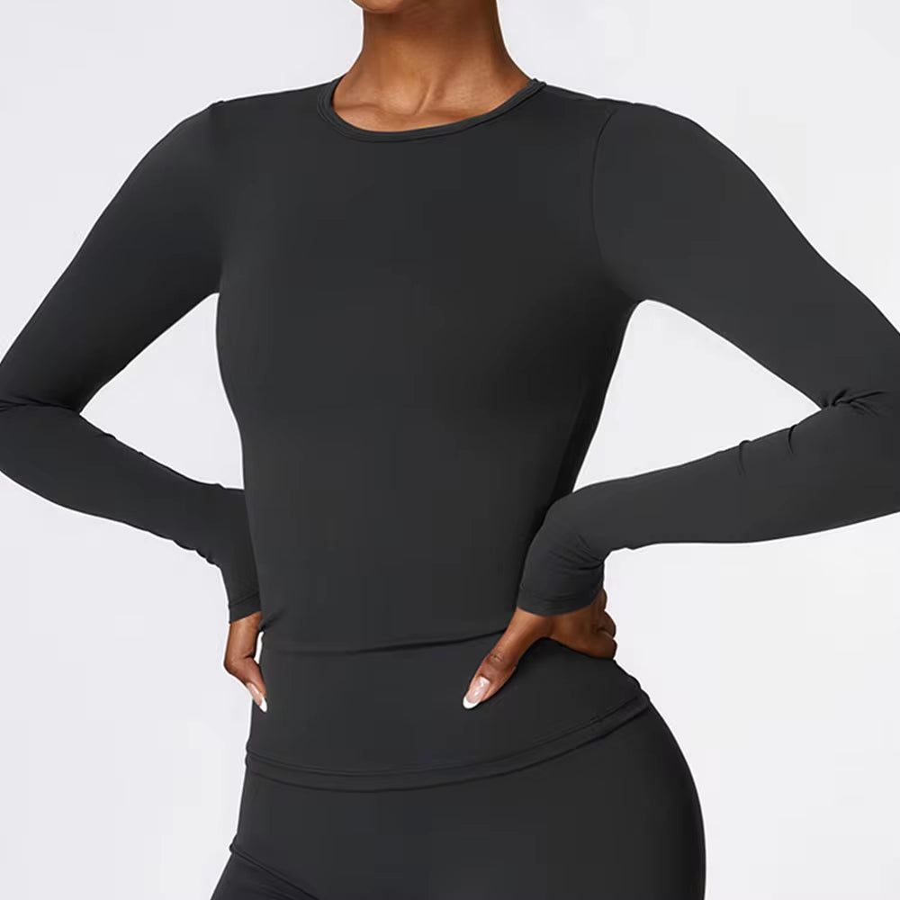 Round Neck Yoga Long Sleeves 