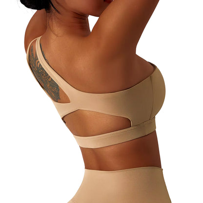 Oblique Shoulder Sports Bra