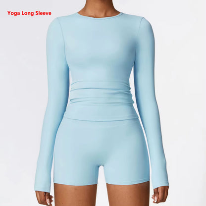 Round Neck Yoga Long Sleeves 