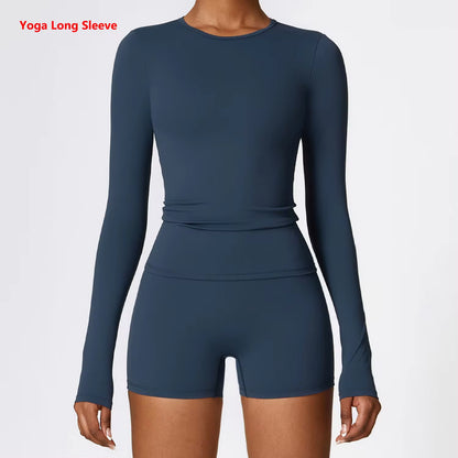 Round Neck Yoga Long Sleeves 