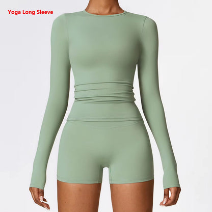 Round Neck Yoga Long Sleeves 