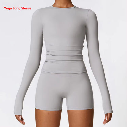 Round Neck Yoga Long Sleeves 