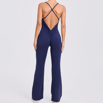 Cross Back Sleeveless Jumpsuits