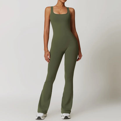 Sleeveless Flared Pants Jumpsuits