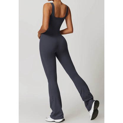 Sleeveless Flared Pants Jumpsuits