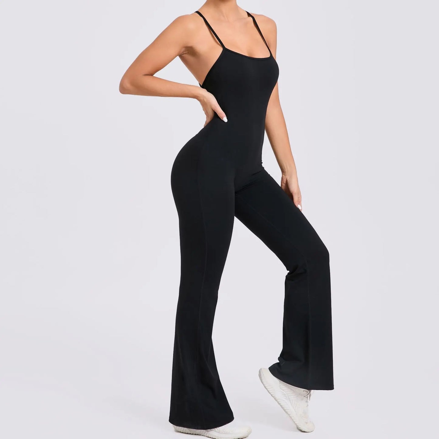 Cross Back Sleeveless Jumpsuits