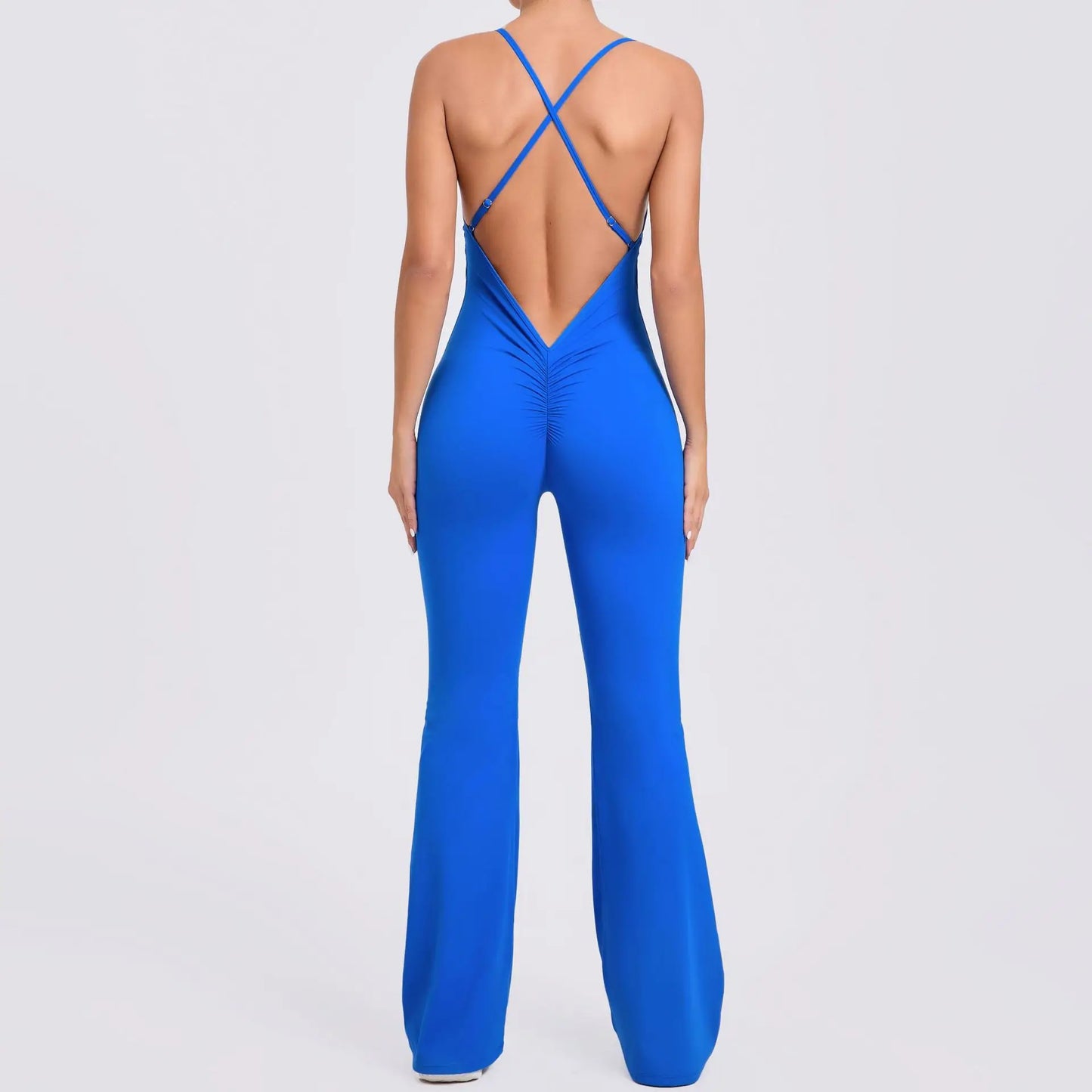 Cross Back Sleeveless Jumpsuits