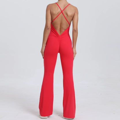 Cross Back Sleeveless Jumpsuits