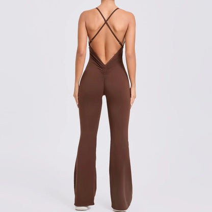 Cross Back Sleeveless Jumpsuits