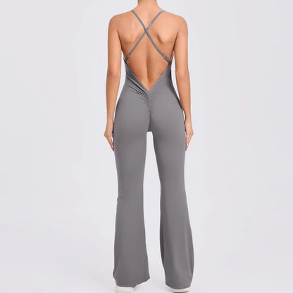 Cross Back Sleeveless Jumpsuits