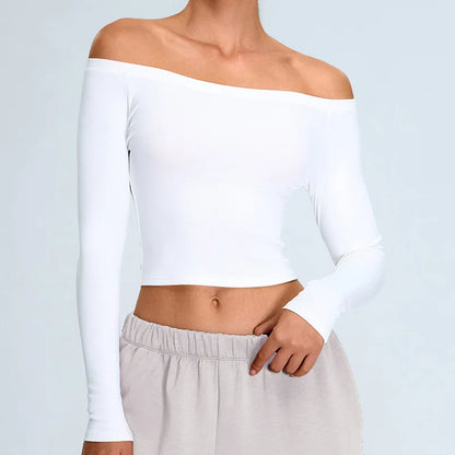 Off Shoulder Long Sleeve T-shirt