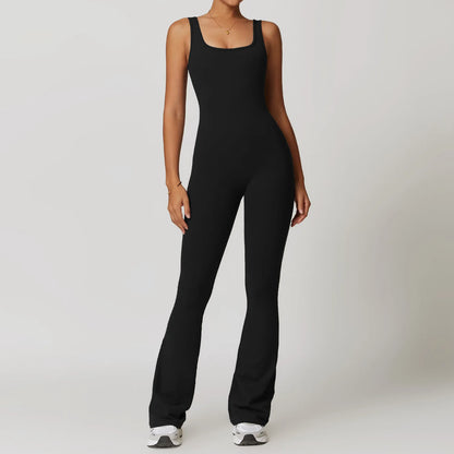 Sleeveless Flared Pants Jumpsuits