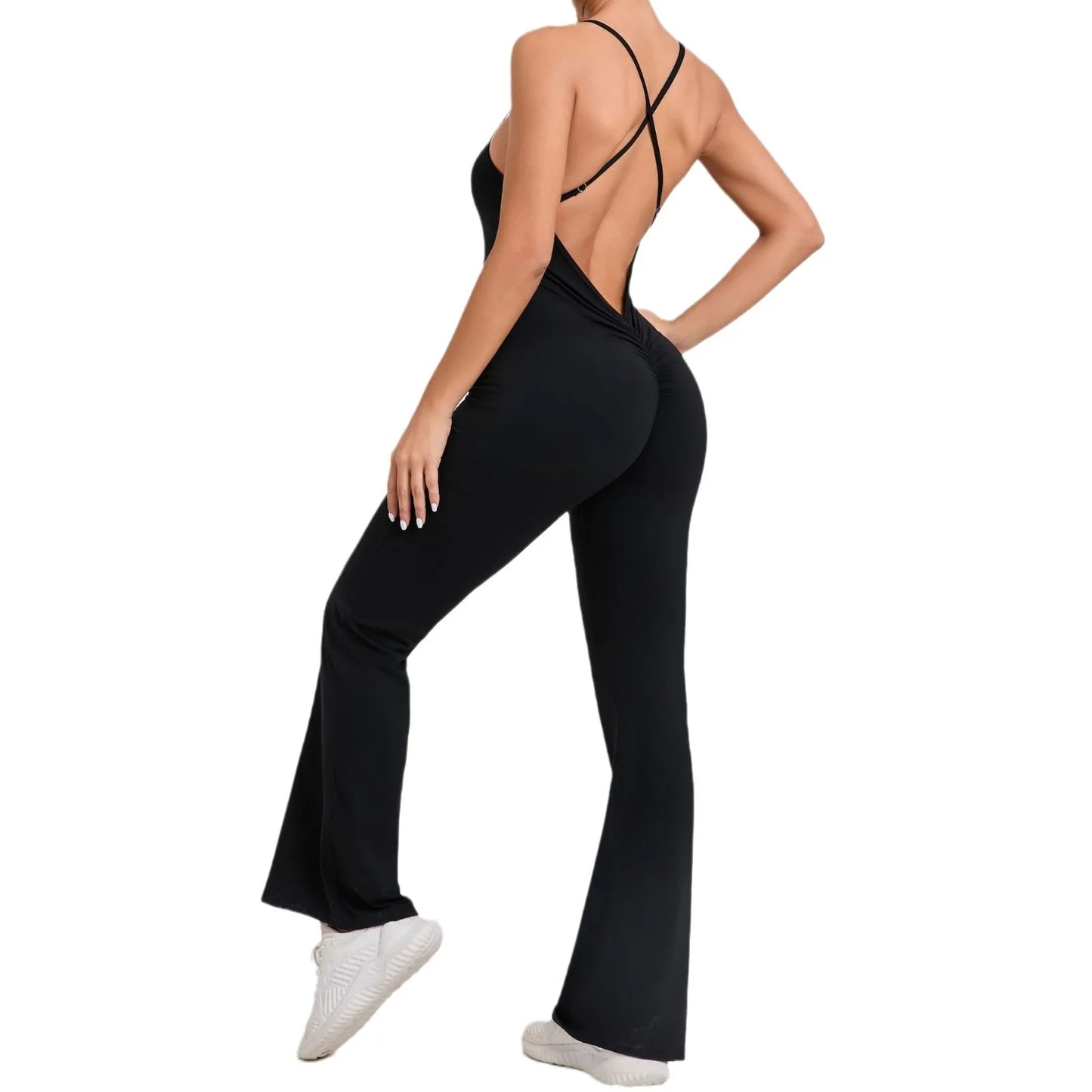 Cross Back Sleeveless Jumpsuits