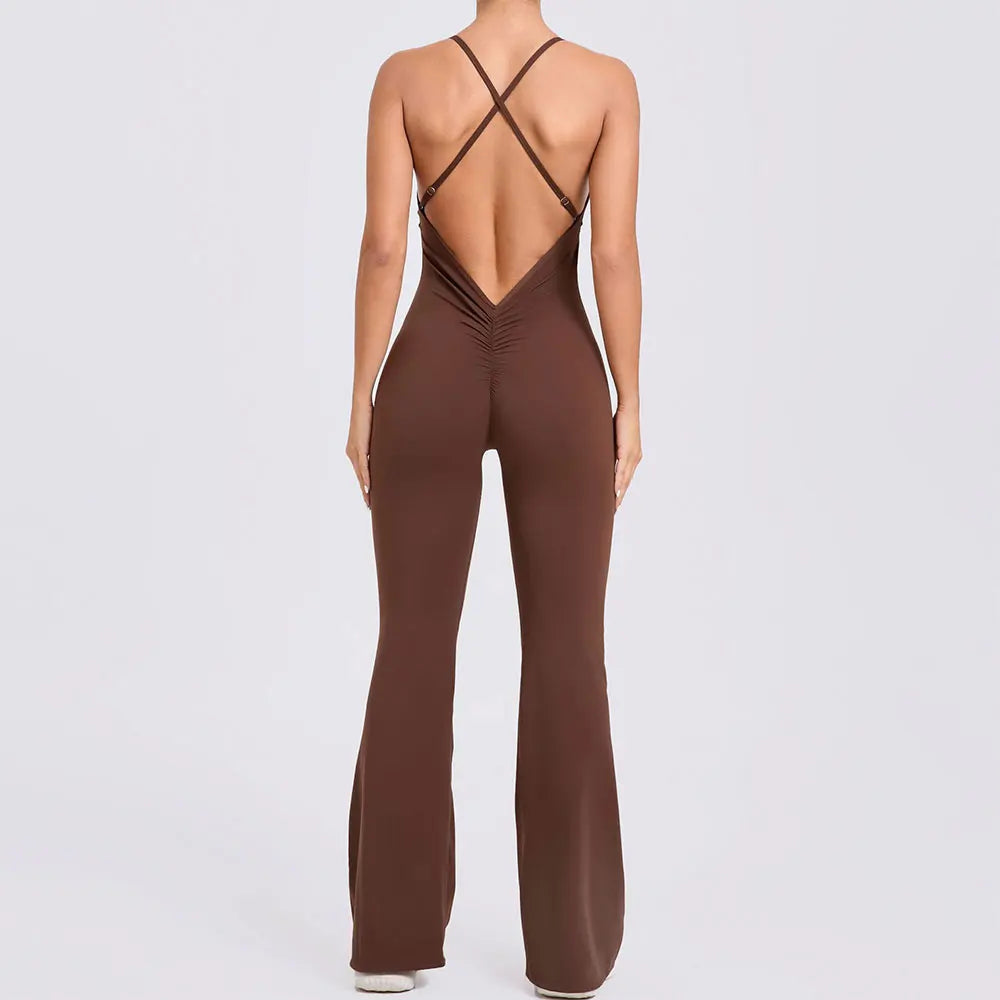 Cross Back Sleeveless Jumpsuits