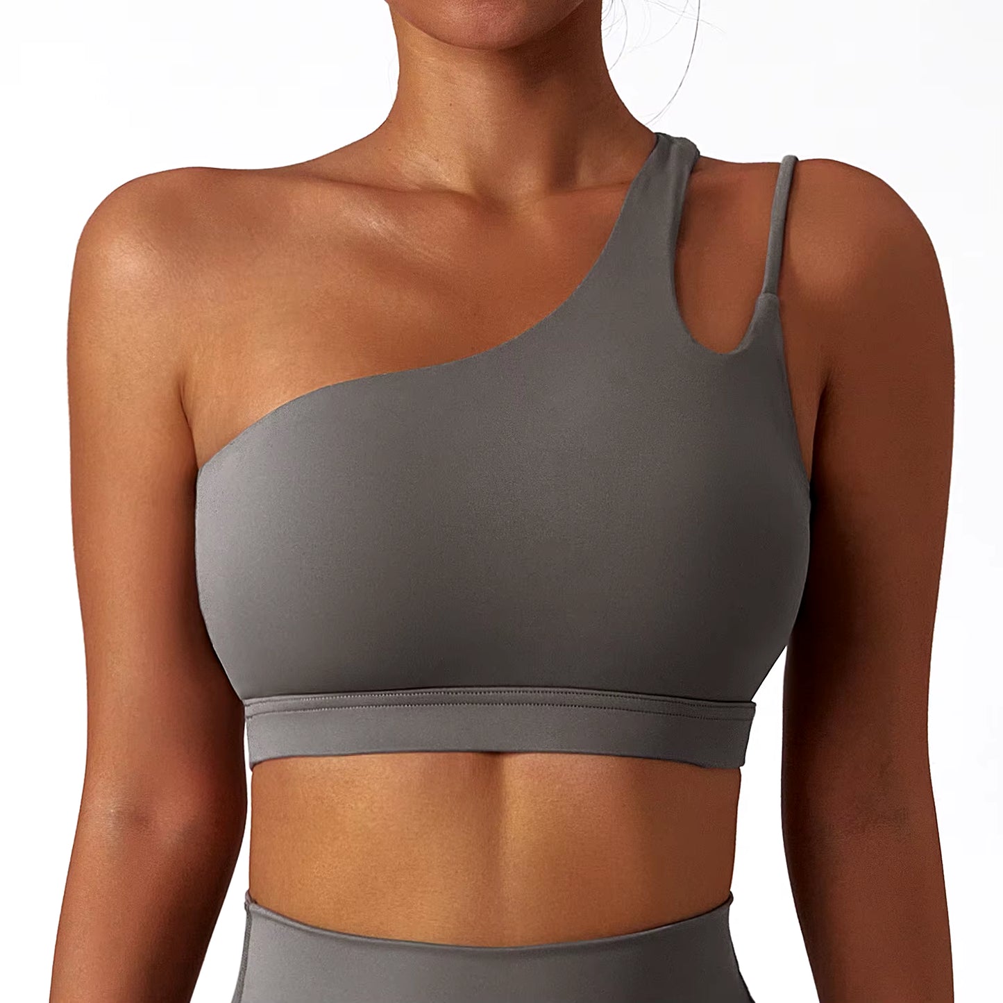 Oblique Shoulder Sports Bra