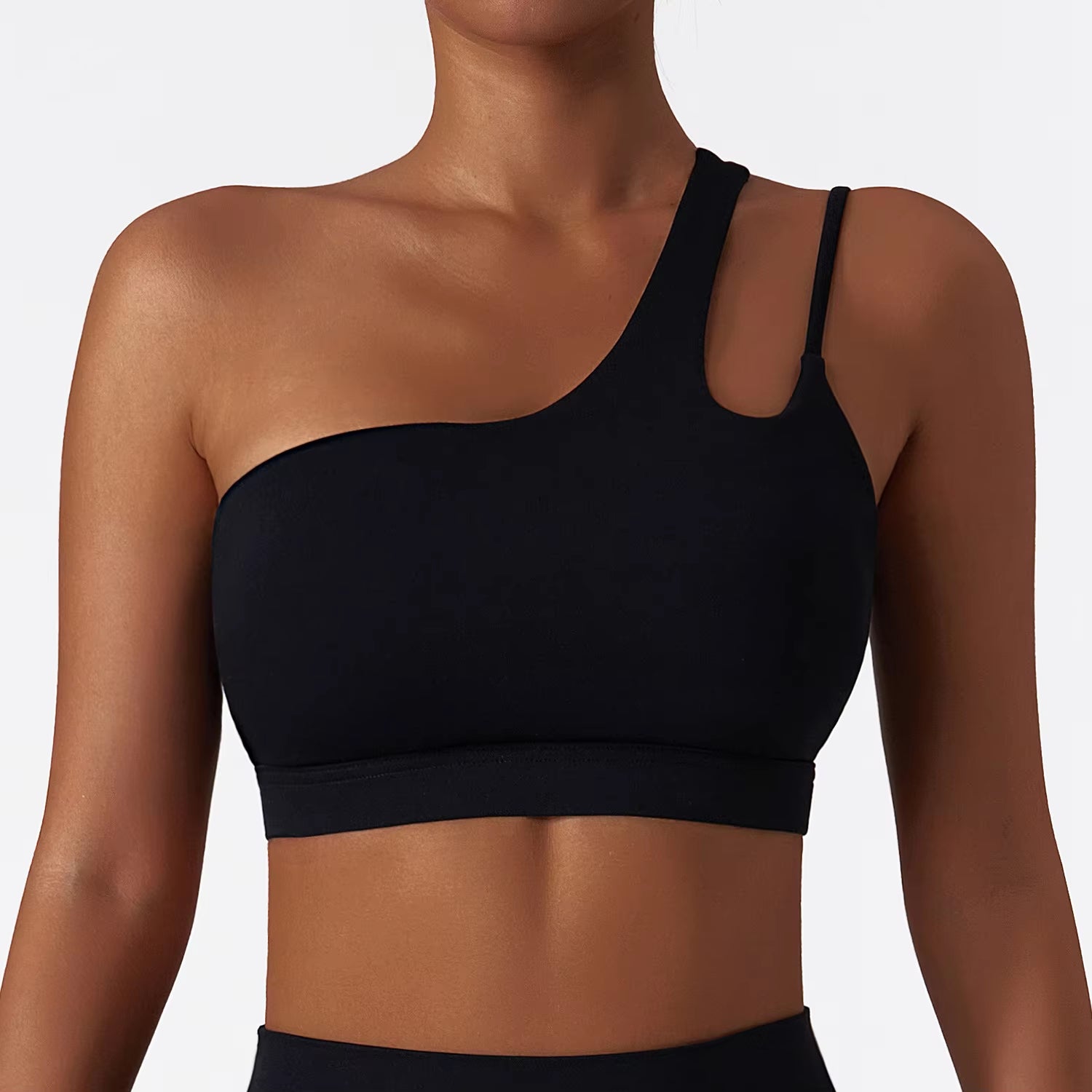 Oblique Shoulder Sports Bra